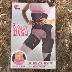 3-in-1 Black & Pink Waist Thigh Shapewear